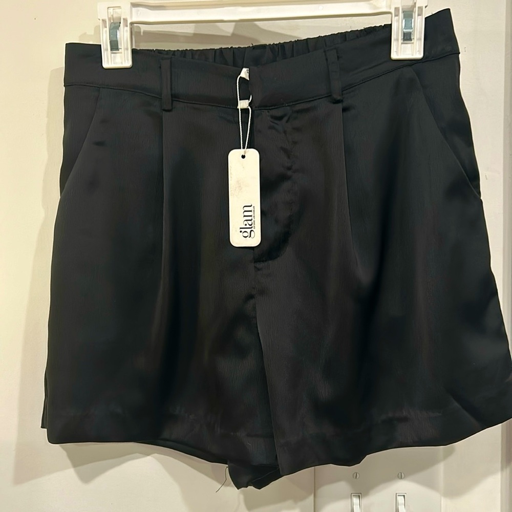 Silky black shorts by glam
